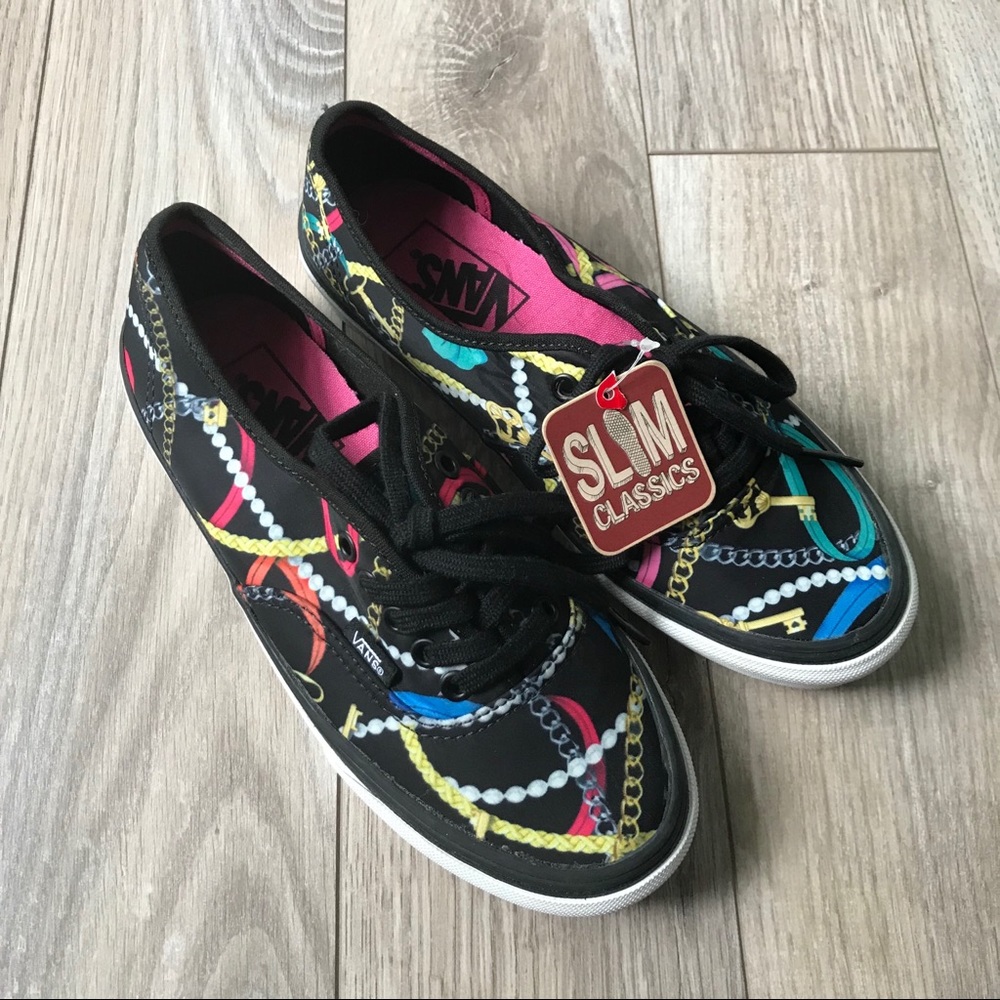 NEW Vans Slim Classics Chain Print Pearls W5.5 M4